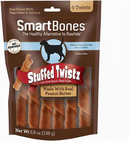 SmartBones Stuffed Twistz 6 Count, Rawhide-Free Chews For Dogs Stuffed With Pork Flavor in Saudi Arabia