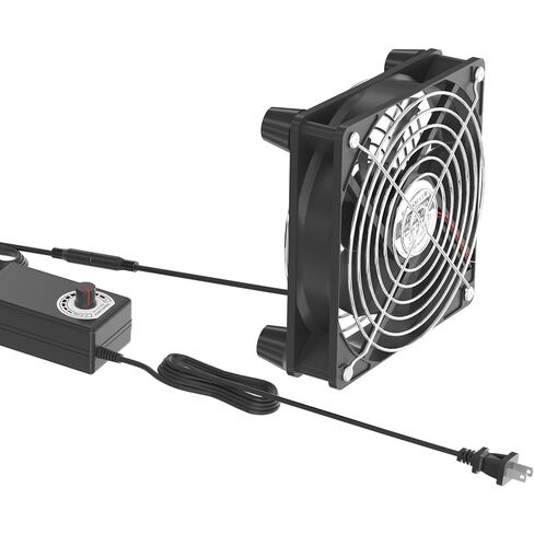 KEYFANCLUB Dual 120mm High CFM Computer Fans with AC Plug, AC 110V - 240V Variable Speed Fan, Cooling for Server Closet Cabinet Mining Machine Chassis Workstation in Saudi Arabia