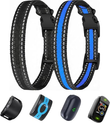 Replacement Collar for Shock Training Bark Collar,2 Piece Reflective Adjustable Replacement Strap, Soft Nylon Collar Belt Fits for E Collar Wireless Dog Fence Receivers in Saudi Arabia
