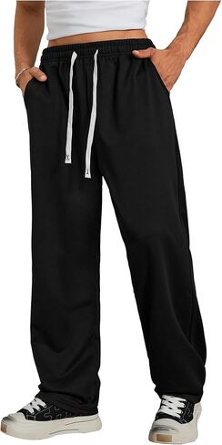 Men's Cross Graphic Flare Sweatpants Goth Drawstring Stacked Jogger Pants Streetwear in Saudi Arabia