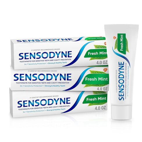 Sensodyne Fresh Mint Cavity Prevention and Sensitivity Relief Toothpaste, Sensitive Teeth Treatment and Cavity Protection - 4 Ounces in Kuwait
