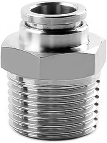 1Pack Pneumatic Stainless Steel Male Straight 1/2" Tube OD x 1/2" NPT Thread Push to Connect Air Fittings,Air Line Hose Fittings Kit Connector(1, 1/2''OD X 1/2''NPT) in Saudi Arabia
