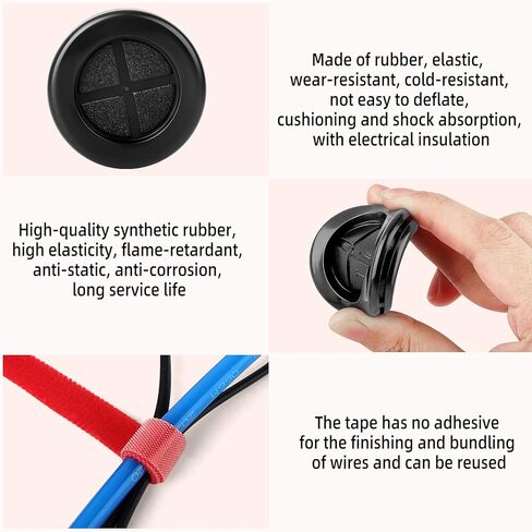 QCQIANG 63Pcs Rubber Grommet Kit, Drill Hole Firewall Hole Plugs Wire Protection with Cable Sticky Tape, 6 Sizes 5/8" 13/16" 7/8" 1" 1-3/16" 1-1/2"(White) in Kuwait