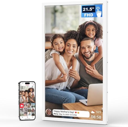 8 Inch WiFi Digital Picture Frame, Arktronic IPS Touch Screen Smart Cloud Photo Frame with 32GB Storage, Wall Mountable, Auto-Rotate, Motion Sensor, Share Photos via App/Email in Saudi Arabia