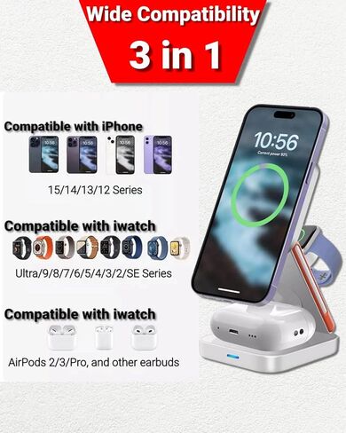 BUBEYYIE شاحن لاسلكي سريع 10 واط حامل شحن متوافق مع iPhone 14 13 12 11 Pro XR XS X 8 Plus Samsung Galaxy S22 S21 20 S10 Note 20 10 Google LG والهواتف المحمولة الأخرى in Kuwait