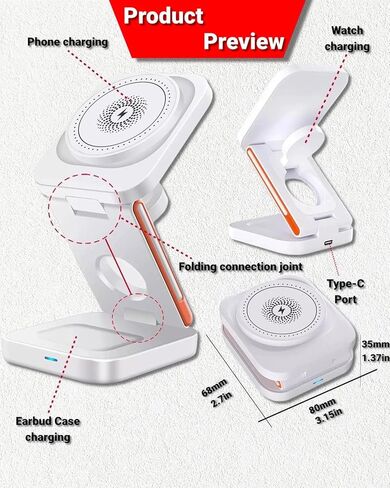 BUBEYYIE شاحن لاسلكي سريع 10 واط حامل شحن متوافق مع iPhone 14 13 12 11 Pro XR XS X 8 Plus Samsung Galaxy S22 S21 20 S10 Note 20 10 Google LG والهواتف المحمولة الأخرى in Kuwait