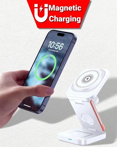 BUBEYYIE شاحن لاسلكي سريع 10 واط حامل شحن متوافق مع iPhone 14 13 12 11 Pro XR XS X 8 Plus Samsung Galaxy S22 S21 20 S10 Note 20 10 Google LG والهواتف المحمولة الأخرى in Kuwait