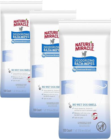 Nature's Miracle Deodorizing Bath Wipes Sunkissed Breeze Scent, 100 ct in Saudi Arabia