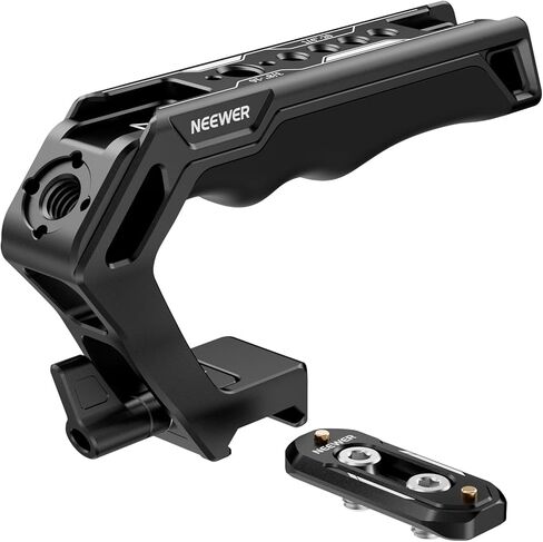 نيوير مقبض علوي ومجموعة قضبان الناتو، مقبض سيليكون مريح مع مشبك ناتو سريع التحرير، 3 احذية باردة وخيوط اريي 1/4 انش 3/8 انش، متوافقة مع مقابض سمول ريج لكاميرا قفص الفيديو، CA008 in Kuwait