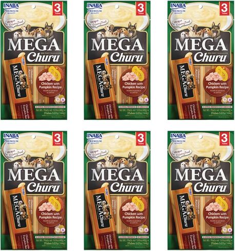 إنابا شورو للكلاب، خالية من الحبوب، قابلة لللعق، قابلة للعصر، مكافأة للكلاب من بوريه كريمي مع فيتامين هـ، 1.69 أونصة لكل أنبوب، 18 أنبوبًا إجماليًا (3 لكل عبوة) (3 نكهات متنوعة) in Kuwait