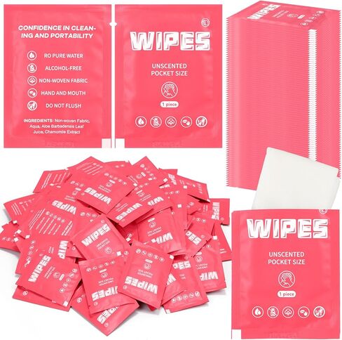Lounsweer 500 Count Wet Wipes Individually Wrapped Wipes Unscented Hand Wipes Flushable Wipes Travel Size Wipes for Adults, Babies Travel, on the Go Home, Office Bathroom Daily Use in Saudi Arabia