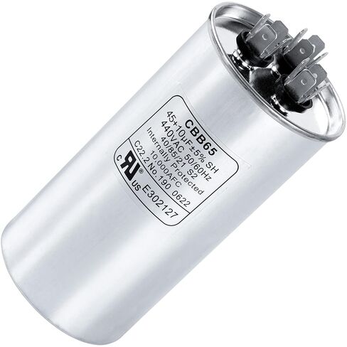 Canamax Premium 20 MFD uf ± 5% MFD 370 V VAC or 440 Volt Multi-Purpose Motor Run Round Capacitor - Compatible for Air Conditioner or Heat Pump Condenser in Kuwait