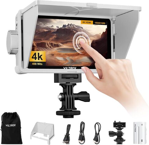 VILTROX DC550 Pro 5.5" Camera DSLR Field Monitor Touch Screen,DC-550 4K HDMI Full HD 1200 Nits Camera Field Monitor for Sony Canon Nikon, 3DLUT, Focus Peaking, Histogram, False Colors in Kuwait