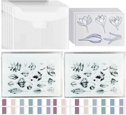 40 Pcs Clear Stamp and Die Cut Storage Bags with Rubber Magnetic Sheets and Stamp Storage Panels, Resealable Plastic Storage Pockets Stamp Storage Envelope for Organize Scrapbook Supplies,Die Cutting in Saudi Arabia