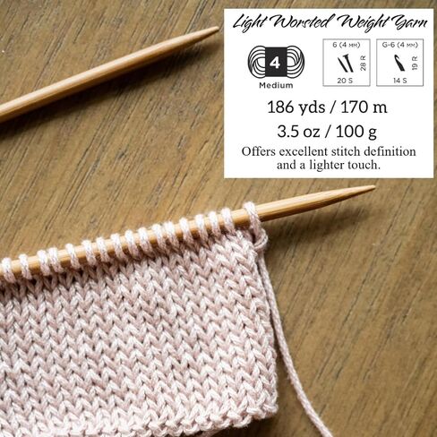 Lion Brand 24/7 Cotton Yarn, Lightweight Yarn for Knitting, Crocheting, and Crafts, White, 1 Pack in Kuwait