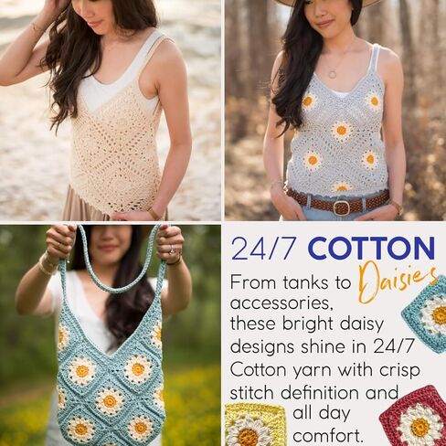 Lion Brand 24/7 Cotton Yarn, Lightweight Yarn for Knitting, Crocheting, and Crafts, White, 1 Pack in Kuwait