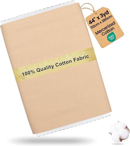 Craftido-19 Options-100% Cotton Fabric by The Yard in Solid Color 44"Wide by 3yd (9 ft) -Medium Weight 5.2 oz- for Quilting, Sewing, Crafts, Binding, Backing and Lining - Beige in Kuwait