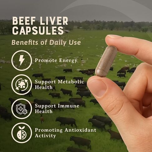 HEART & SOIL Beef Organs Complex — Grass Fed Liver, Heart, Kidney, Pancreas, and Spleen for Complete Nose to Tail Nutrition (180 Capsules) in Saudi Arabia