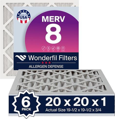 13x21x1 Merv 8 Filter (6 pack) | عجب مرشحات | تصميم HVAC تصميم | مناسب مثالي لأنظمة AC & Furnace | الحجم الفعلي: 13 "× 21" x .75 " in Kuwait