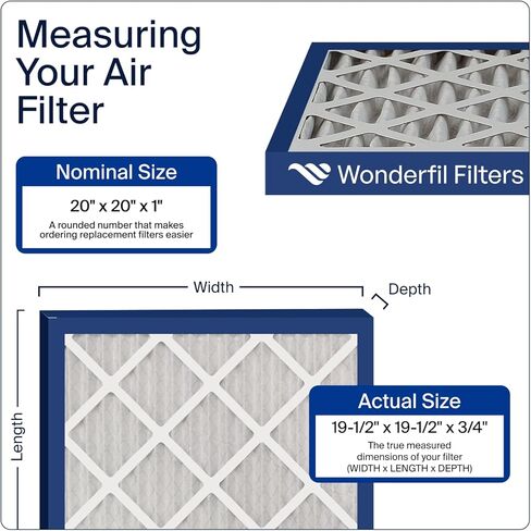 13x21x1 Merv 8 Filter (6 pack) | عجب مرشحات | تصميم HVAC تصميم | مناسب مثالي لأنظمة AC & Furnace | الحجم الفعلي: 13 "× 21" x .75 " in Kuwait