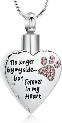 memorial jewelry No Longer by My Side,But Forever in My Heart Carved Locket Cremation Urn Necklace for Pet Dog Cats in Saudi Arabia