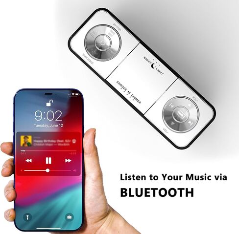 iTOMA Alarm Clock Radio with Bluetooth, Dual Alarm, Dimmable LED Display, 16 Levels Volume, FM Radio with Sleep Timer, Nightlight, Snooze, 12/24H CKS507U in Saudi Arabia
