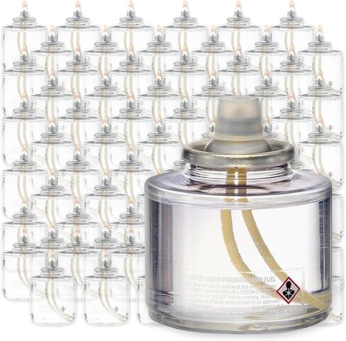 Hollowick Disposable Liquid Candle, 42 Hour, for Use in Glass Votive Tealight Lamp Holders, Restaurant Wedding Table Top Lights, Child Resistant Closures, 36 Pieces, Clear Fuel Oil in Saudi Arabia