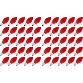 صندوق Creative Hobbies® مكون من 25 لمبة إضاءة، سيراميك أحمر غير شفاف، احتراق ثابت، 7 وات، قاعدة شمعدان C7 - رائعة للأضواء الليلية، وأضواء الزينة وسلاسل عيد الميلاد in Kuwait
