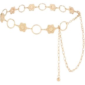 WELROG Metal Waist Chain Belt for Women - Pearls Gold Silver Chain Belts for Dresses Jeans in Kuwait