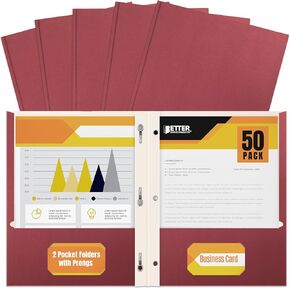 مجلدين من الورق الأخضر مع شوكات، 50 حزمة، من Better Office Products، نسيج غير لامع، مجلدات ورقية مقاس الحروف، 50 قطعة، مع 3 مشابك ربط معدنية للأشواك، لون أخضر in Kuwait