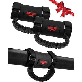 UTV Grab Handles Roll Bar Grab Handles. RZR Passenger Grab Handle 2 Pack Roll Cage Handle Fits Polaris Ranger, Mule, Teryx, CFMoto, Yamaha, Honda Pioneer, Can Am SxS UTV Accessories Red Paracord in Saudi Arabia