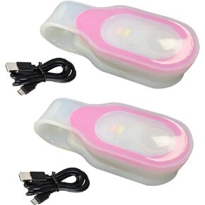 2pcs Hands Free LED Flashlight Clip on Flashlight Mini Safety Nursing Night Lights for Outdoor Sports Pink z1 z1 in Kuwait