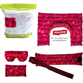 Nature Creation Microwavable Heating Pads Full Set - Microwave Heating Pad for Cramps & Back Pain + Neck and Shoulders Heating Pad + Lavender Eye Mask + Sinus Relief Pad - Purple Marble 1 Set of 4 in Kuwait
