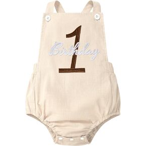 IMEKIS Baby Girls Boys Boho 1st Birthday Outfit Backless Overalls Romper for Cake Smash Photo Shoot in Saudi Arabia