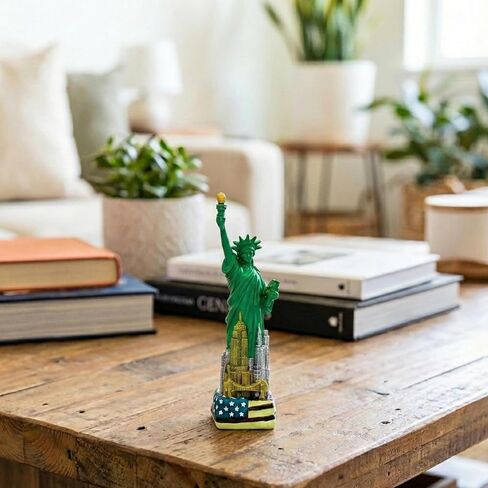 تمثال الحرية طبق الأصل لأفق مدينة نيويورك مع قاعدة العلم الأمريكي (6 بوصات) in Kuwait