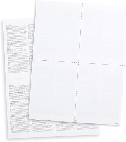 W-2 4-Up Blank Laser Tax Forms with Back Instructions ~Set for 50 Employees~ 2022 in Kuwait