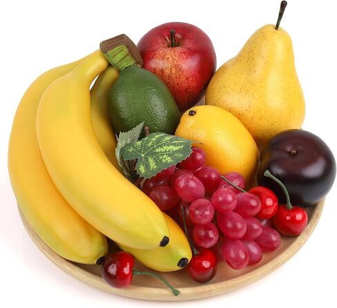 Gresorth Artificial Lifelike Apple Brin Banana Grape Lemon Pear Fake Fruit Toy Home Christmas Party Decoration - 8 Fruits in Saudi Arabia