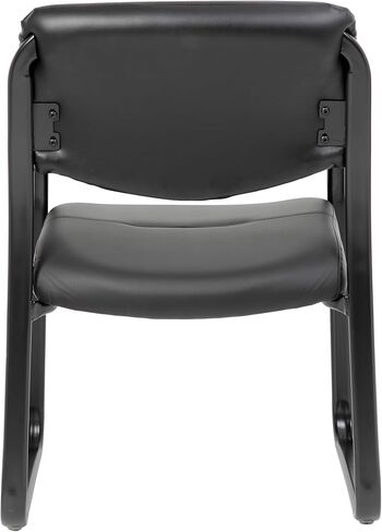 Boss Office Products Leather Sled Base Side Guest Chair, Black in Saudi Arabia