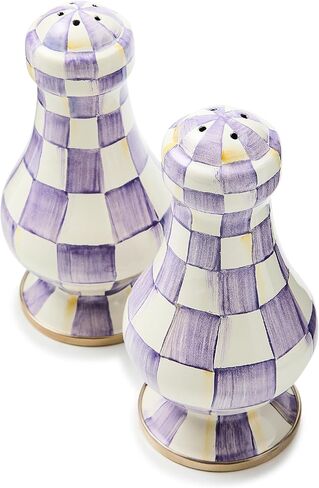 MacKenzie-Childs Royal Check Salt and Pepper Shakers, Enamel Shaker Set in Kuwait