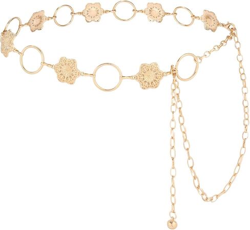 WELROG Metal Waist Chain Belt for Women - Pearls Gold Silver Chain Belts for Dresses Jeans in Kuwait