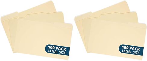 Blue Summit Legal File Folder, 100 Per Box, 1/3 Tab Manila Legal Folder for Organizing and File Storage in Saudi Arabia