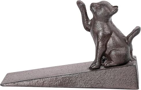 Sungmor Portable Door Stopper Wedge | 21.6" Tall Lovely Cat Door Holder | Cast Iron Heavy Duty Animal Statue Door Stops with Handle | Antique Style Decorative Ornaments for Home or Yard in Saudi Arabia