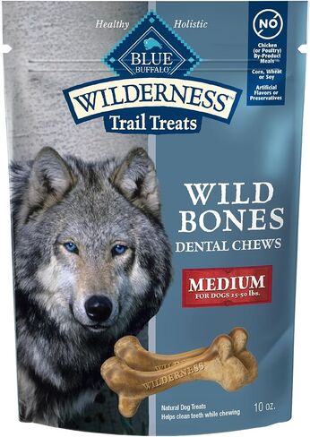 Blue Buffalo Wilderness Wild Bones Grain Free Dental Chews Dog Treats, Mini 10-oz Bag in Kuwait