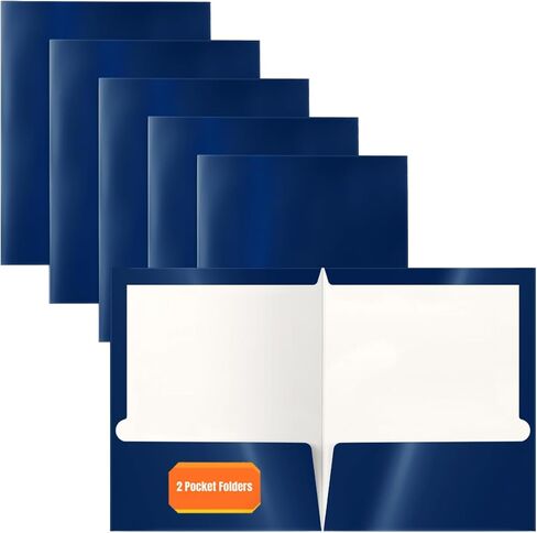 2 Pocket Glossy Laminated Green Paper Folders, Letter Size, 25 Pack, Green Paper Portfolios by Better Office Products, Box of 25 Green Folders in Kuwait