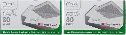 Mead #6 3/4 Security Envelopes, 80 Count (75212) in Kuwait