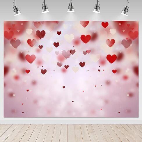 Mocsicka Valentine's Day Backdrop 7x5ft Red Heart Decoration Photography Backdrops Photo Background for Galentine's Day Photo Props Video Photography Backdrops Props in Saudi Arabia