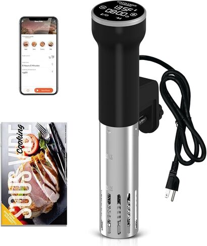 Sous Vide Machine Wi-Fi, Immersion Circulator Precise Cooker, Sous Vide Kit with 30 Vacuum Seal Bags, Vacuum Pump, Accurate Temperature & Timer, 1000W, Noise-free, IPX7 Waterproof, Cattleman Cuisine in Saudi Arabia