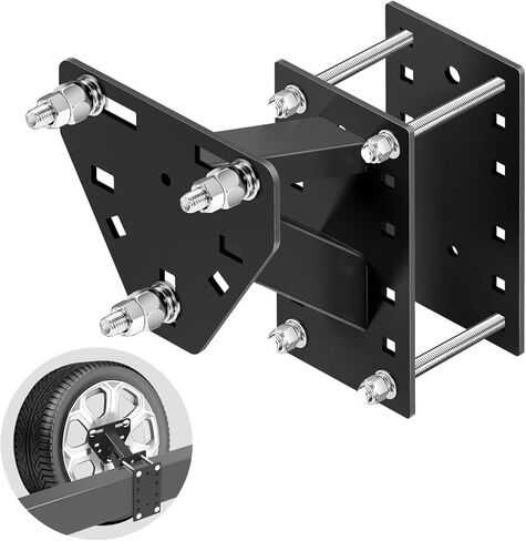 Trailer Spare Tire Mount Bracket for Trailer, Spare Tire Carrier Heavy Duty Holds up to 160 Lbs,Fits 4 & 5 & 6 Lugs Trailer Wheels on 4",4.25",4.5'', 4.75'', 5'' and 5.5'' Bolt Patterns in Saudi Arabia