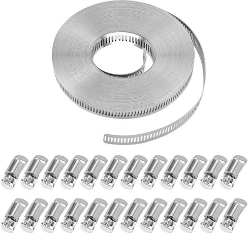 20 Pack 10 Inch Large Hose Clamps, Premium 304 Stainless Steel Duct Clamps for Various Applications in Saudi Arabia
