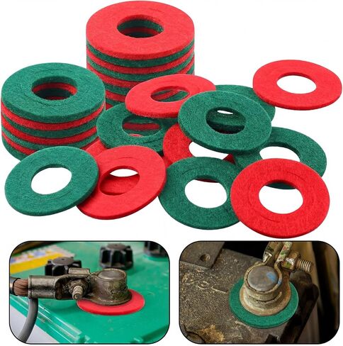 12 Pieces Battery Terminal Anti Corrosion Washers Fiber Battery Terminal Protector(Green, Red) in Kuwait